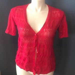 Talbots 1XP cherry red v-neck cardigan